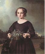 Ferdinand von Rayski Portrait of a Young Girl (mk09) oil painting artist